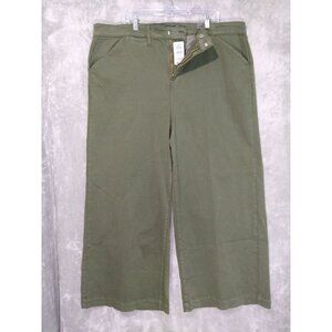 Torrid Pants Womens 24 Regular Green Chino Wide Leg High Rise Deep Depths